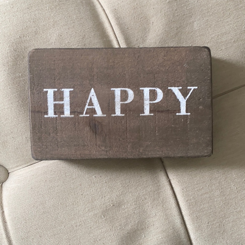 Happy wood wall art